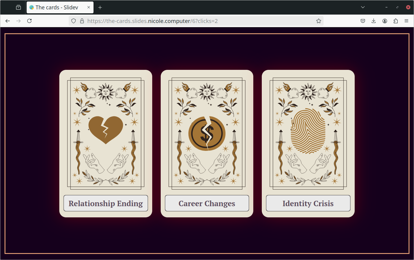 A preview of obstacle cards in the presentation